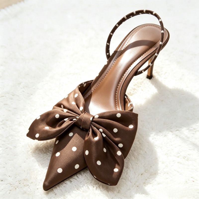 Brown Polka Dot Butterfly Knot - Slip Dress Satin review and price