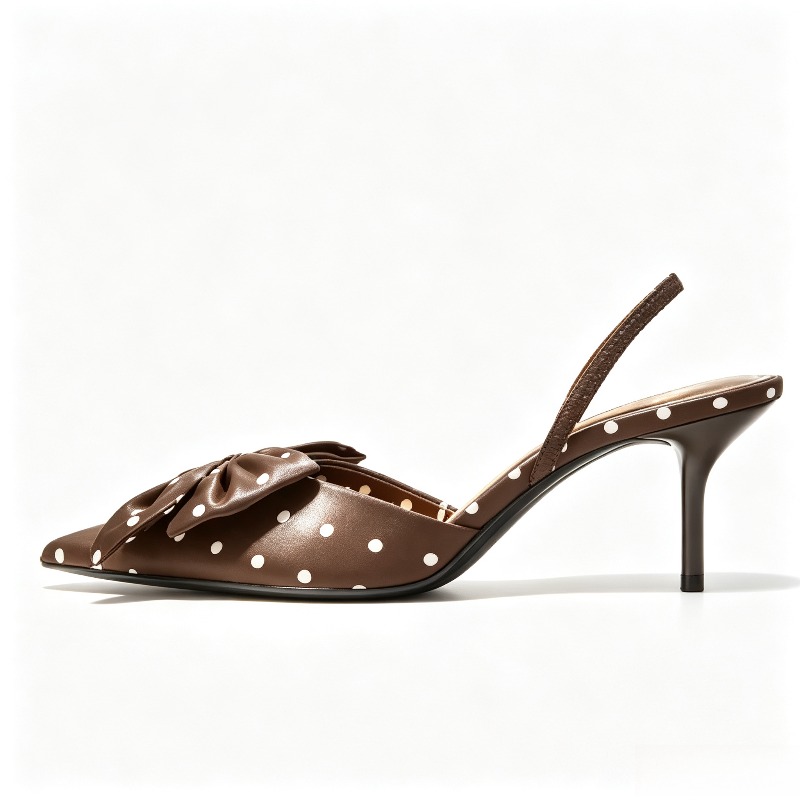 Brown Polka Dot Butterfly Knot - Slip Dress Satin review and price