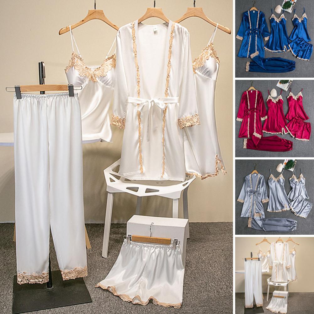 Silk-like Pajama Set Elegant S - Robe Silk Women review and price